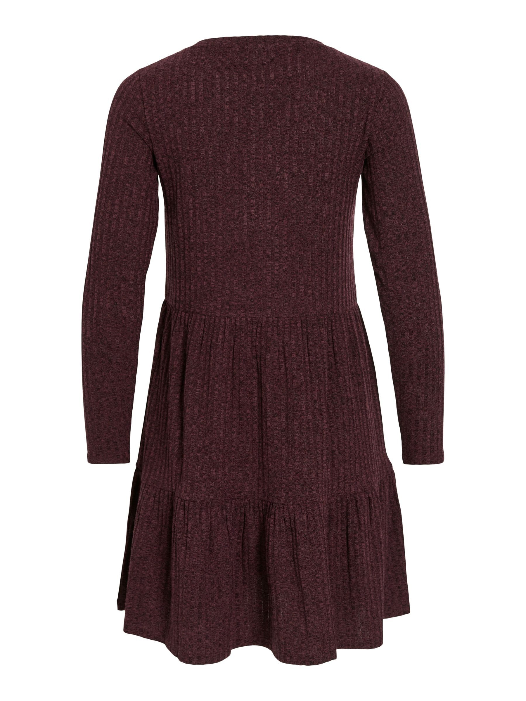 Vila Shirtkleid Geripptes Minikleid mit langen Ärmeln für Damen (mini) VIELITA L/S SHORT DRESS /1
