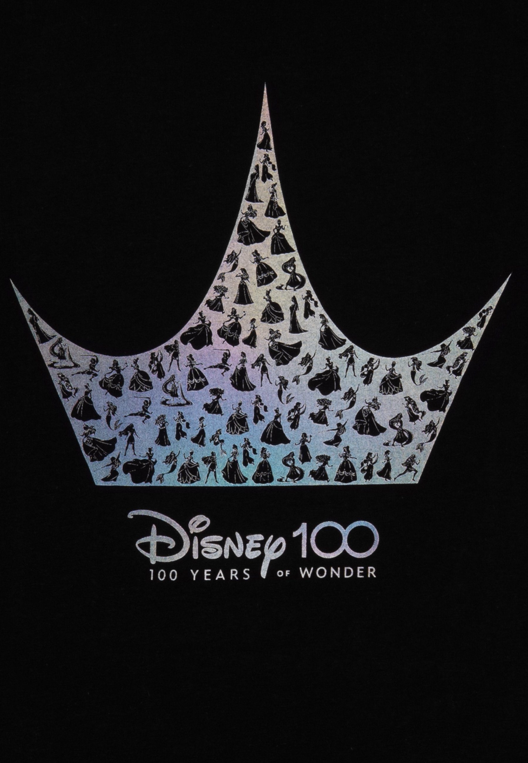 Disney Labels® Pyjama Schlafshirt Schwarz United Damen Nachthemd Nachthemd Princess kurzärmlig