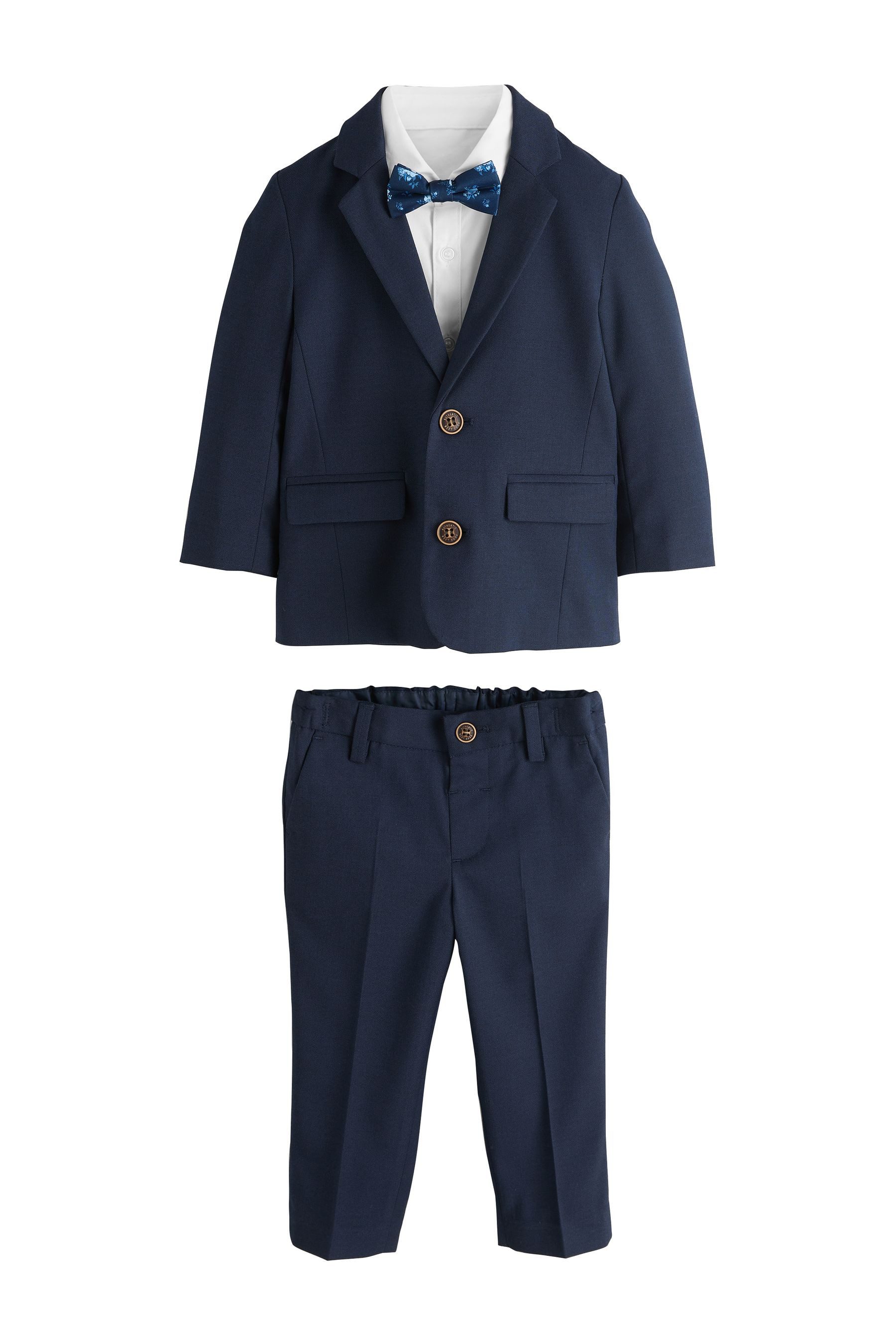 Next Kinderanzug Jacke, Hemd, Hose und Fliege aus Samt im Set (4-tlg)