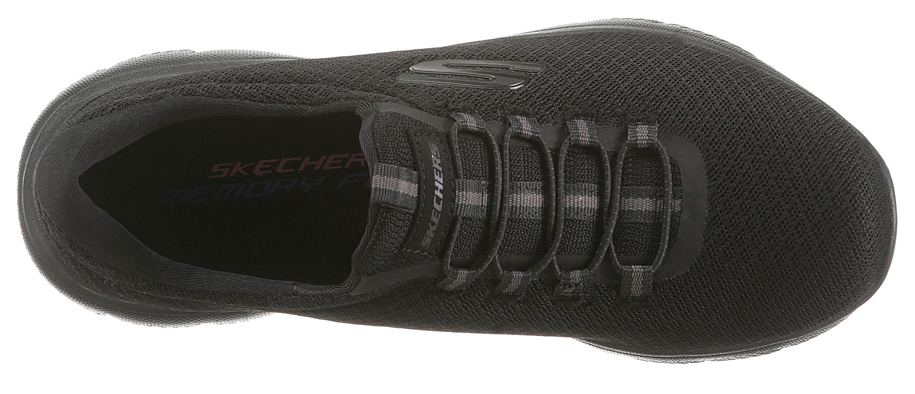 Skechers Summits black/black Gummizug Sneaker mit Slip-On