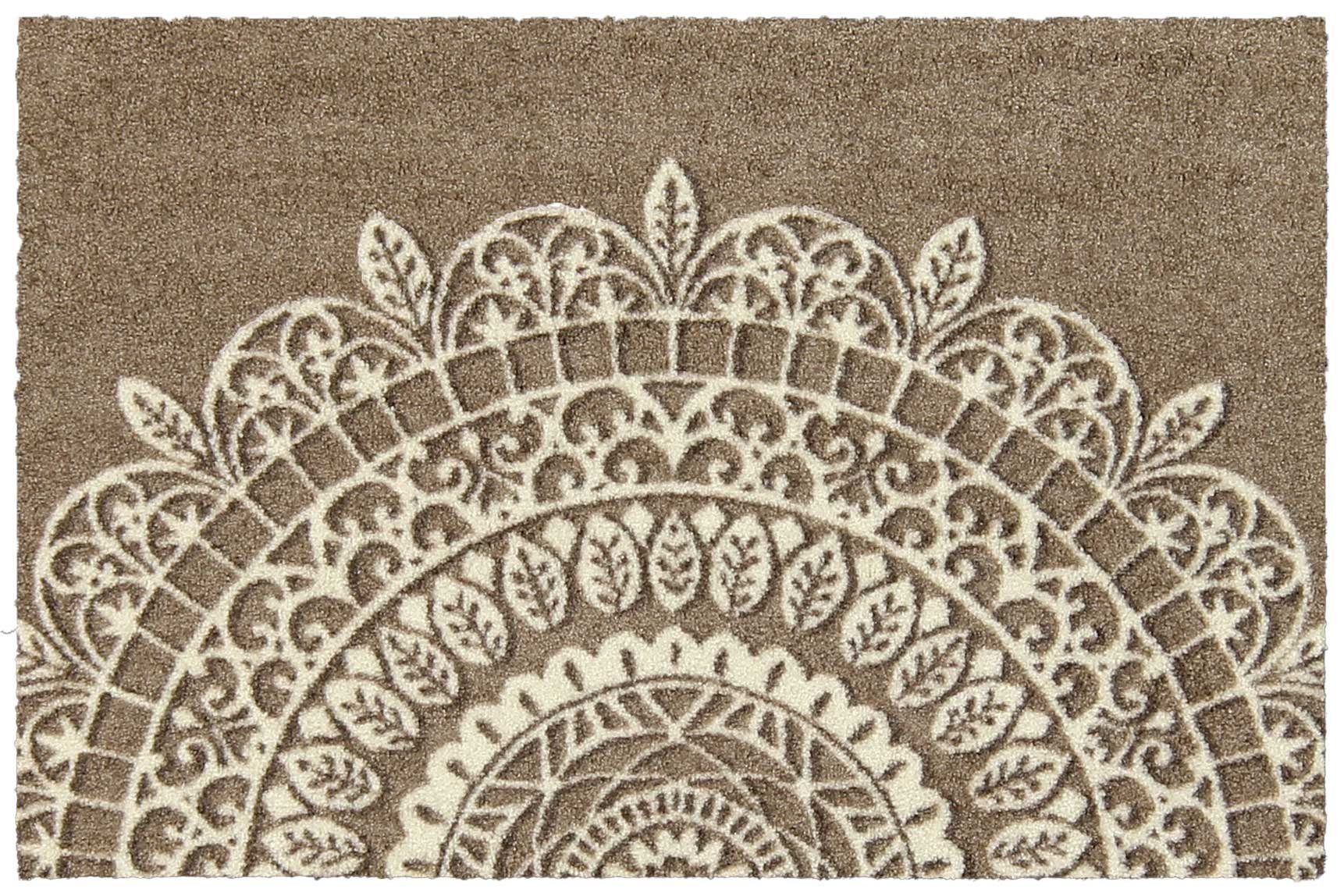 Salonloewe Fußmatte Fußmatte 50 x 75 cm Elena taupe beige randlos, Eingangsmatte normal, Höhe: 500 mm