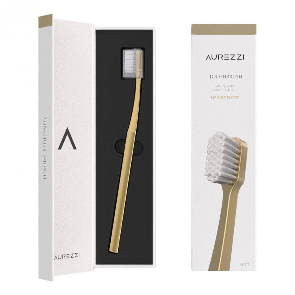 AUREZZI Zahnbürste Aurezzi Gold Zahnbürste White medium