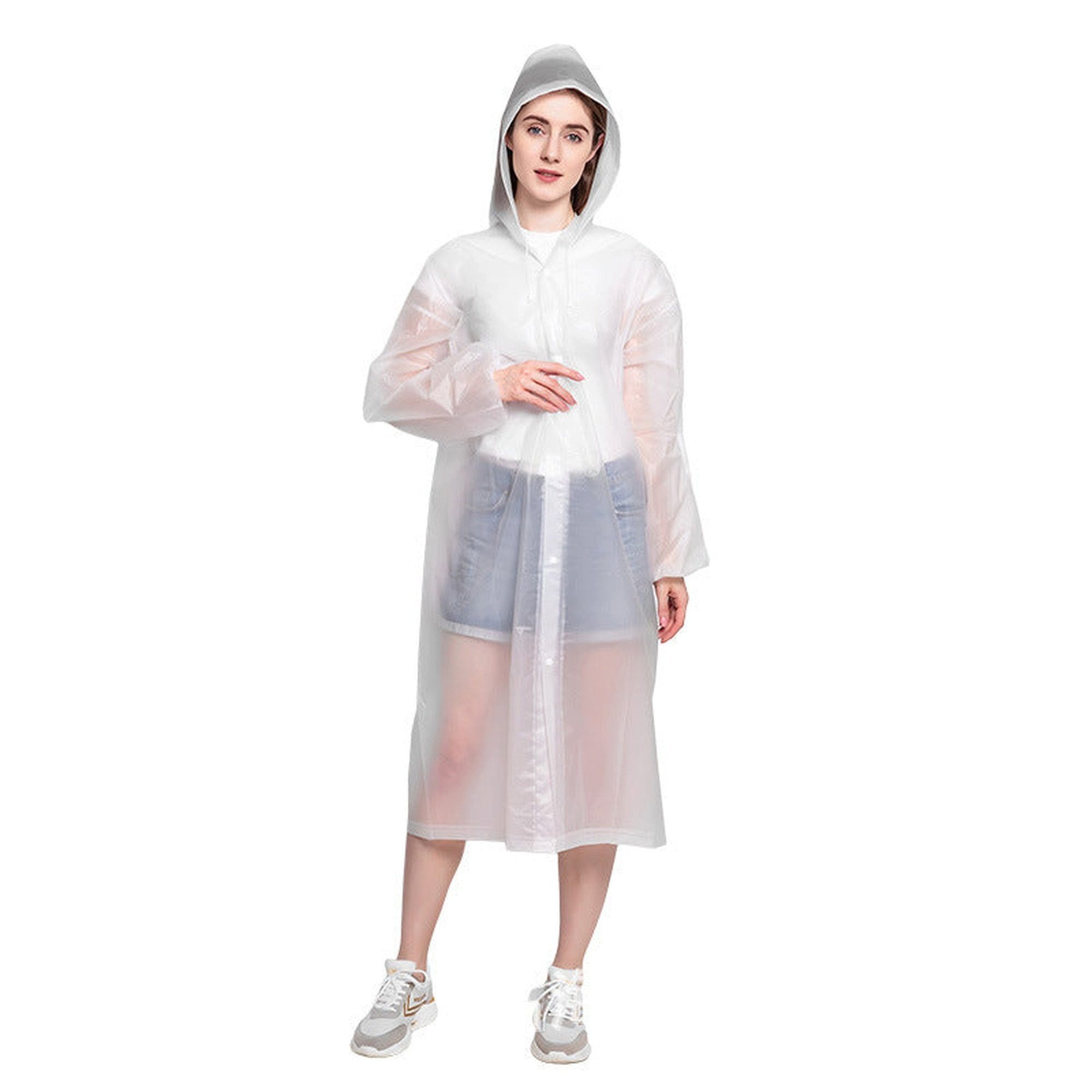 AUKUU Regenmantel Modischer Modischer Regenmantel transparenter Poncho wasserdichter Poncho für Erwachsene mehr