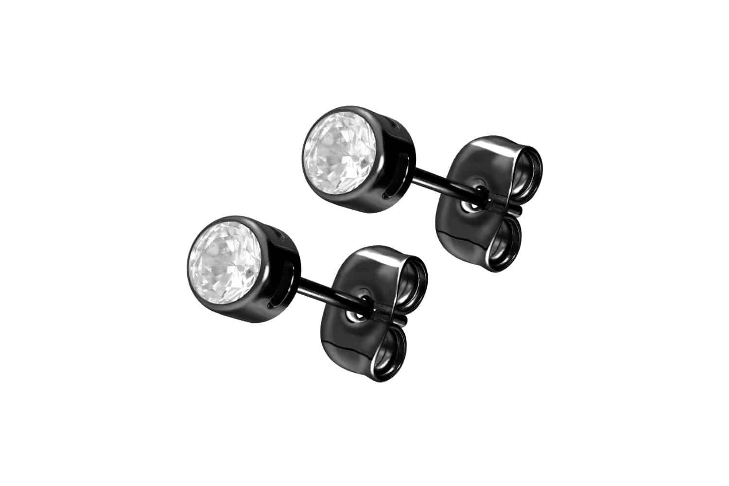 FILANGO Single-Ohrstecker Titan Ohrstecker EINGEFASSTER KRISTALL günstig online kaufen