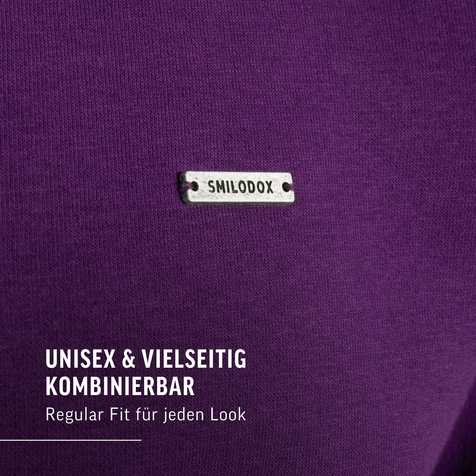 Sweatshirt Unisex Jago, Half Zip Sweater, Regular Fit, Metalllabel, hoher Kragen