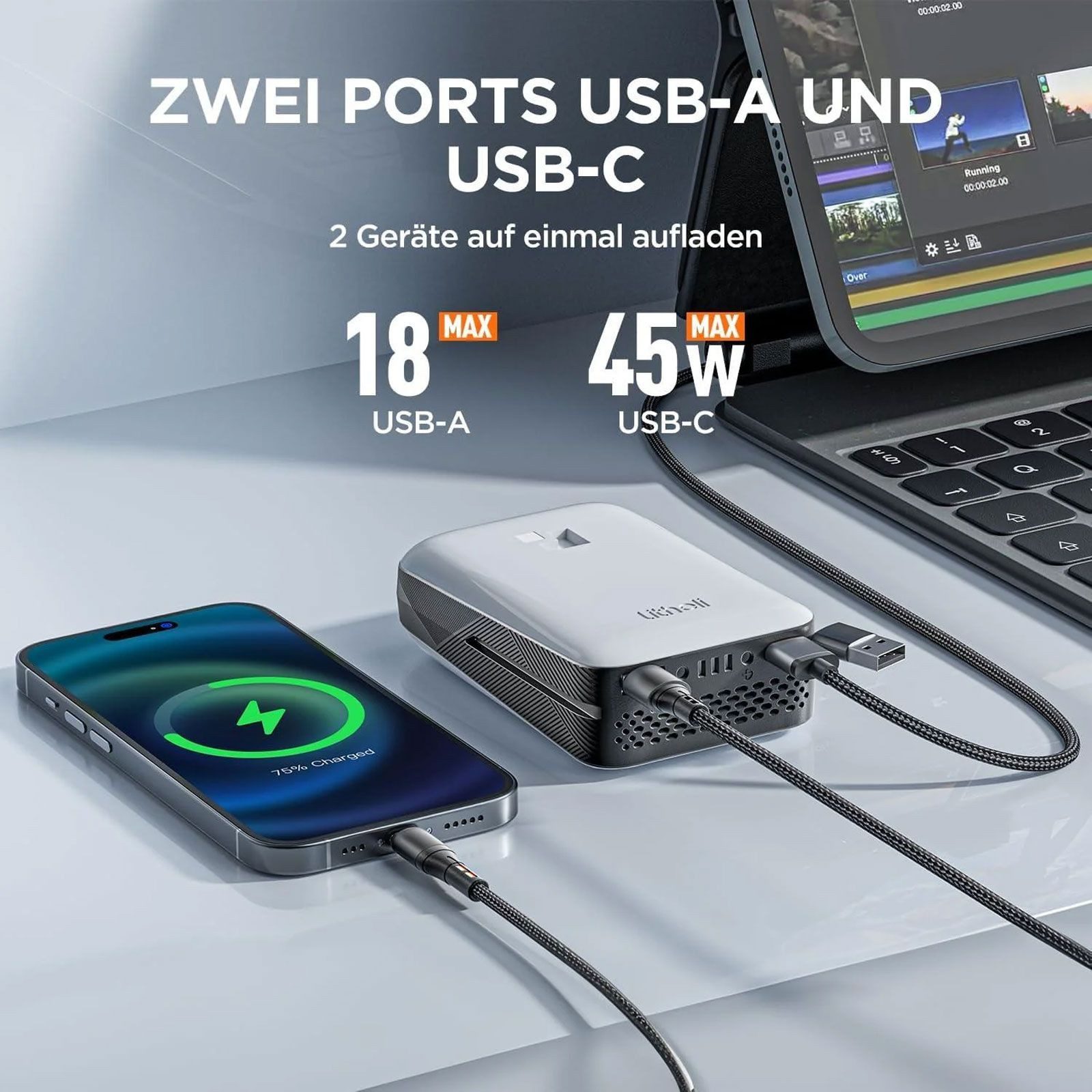 LITHELI Akku-Schlagschrauber U20 Schlagschrauber 1/4" 20V/2