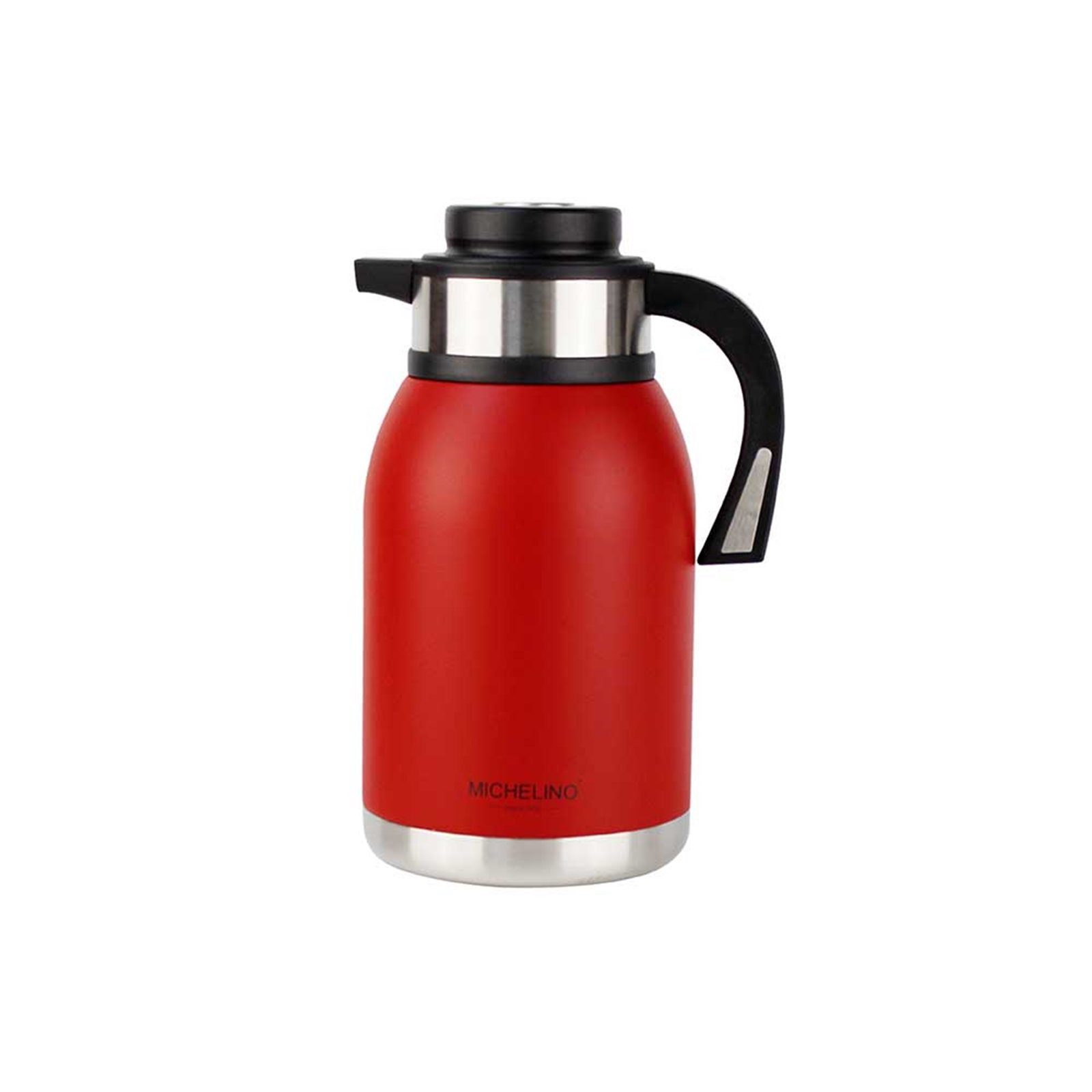 Michelino Isolierkanne Isolierkanne 2 Liter Edelstahl, 2 l, (Stück), Kaffeekanne Teekanne Rot