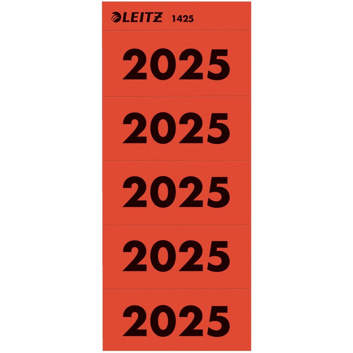 LEITZ Etiketten LEITZ Jahreszahletiketten 2025 rot 60x25,5mm 100 Stück für Ordnerrücke
