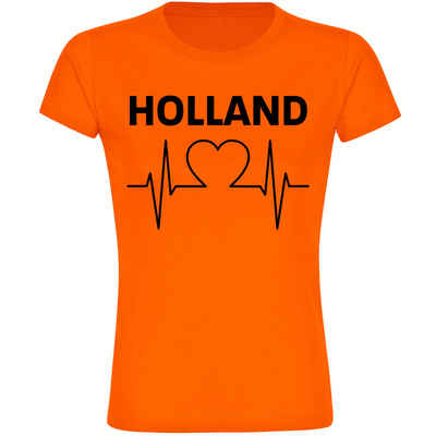 multifanshop T-Shirt Damen Holland - Herzschlag - Frauen