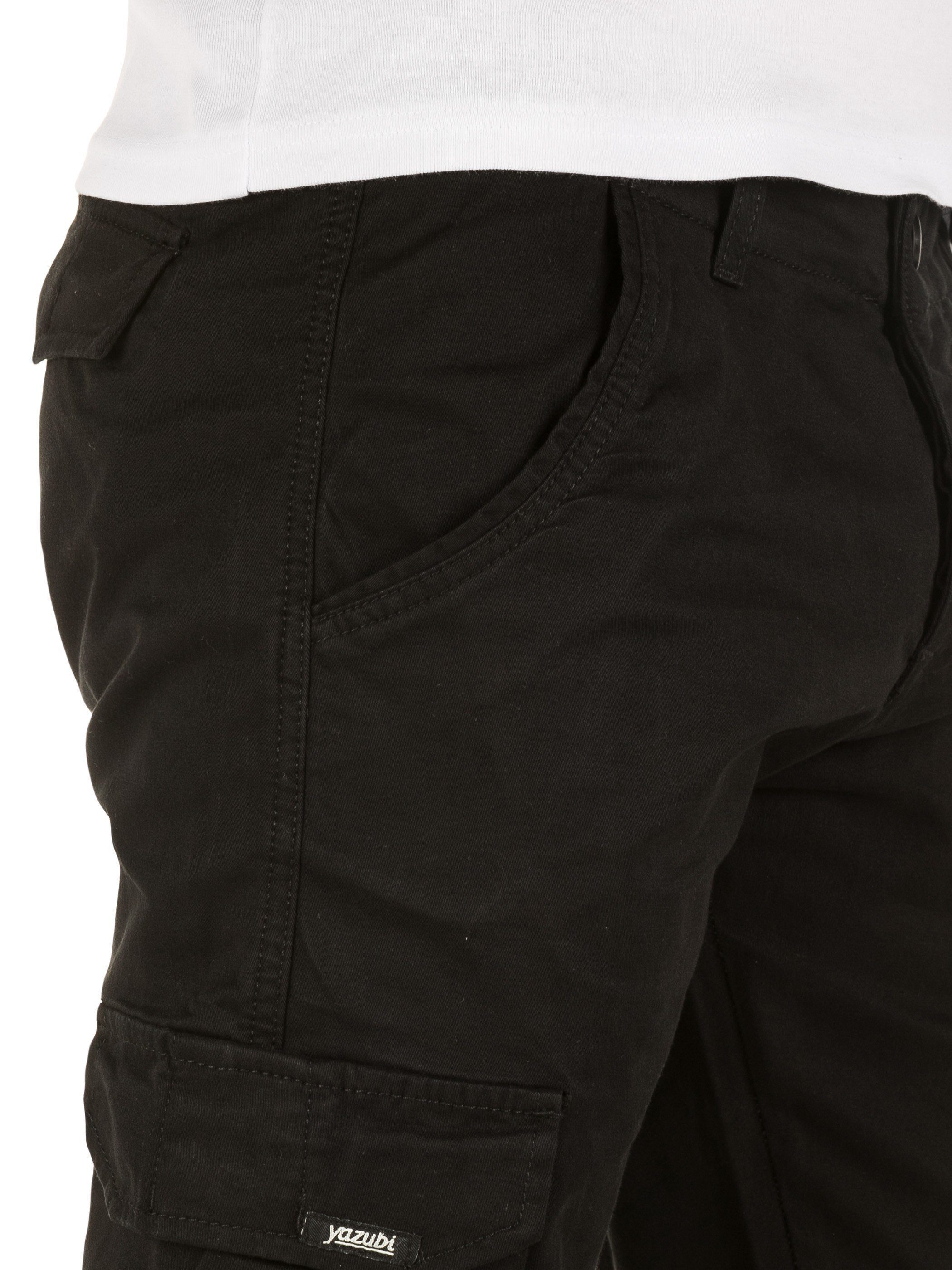 Slim Jan Cargo Pants Fit Chinohose Herren Schwarz Yazubi (black194008) Cargohose