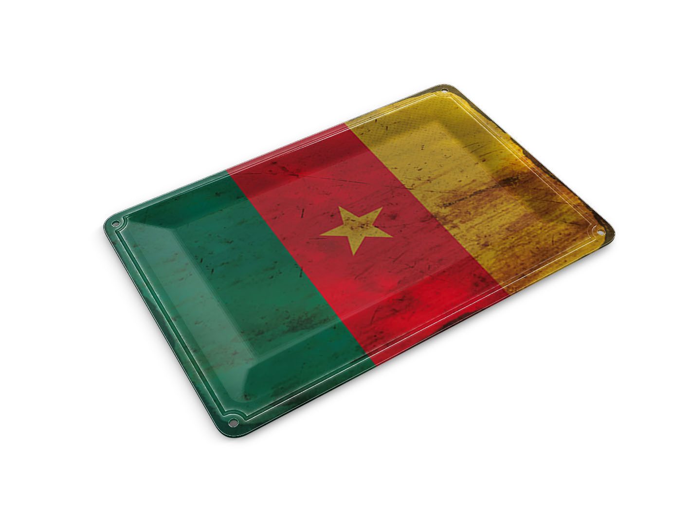 Femer GmbH Postkarte Flagge Kamerun 14x10 cm Flag of Cameroon Rost, unfrankiert