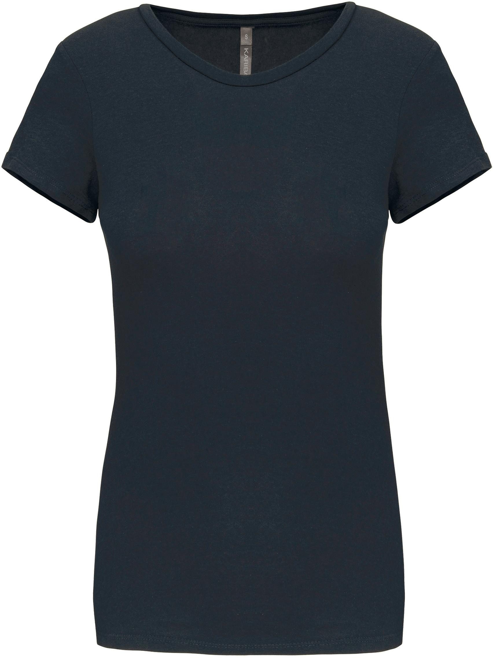 Rundhalsshirt Kurzarm-Damen-T-Shirt mit Rundhalsausschnitt