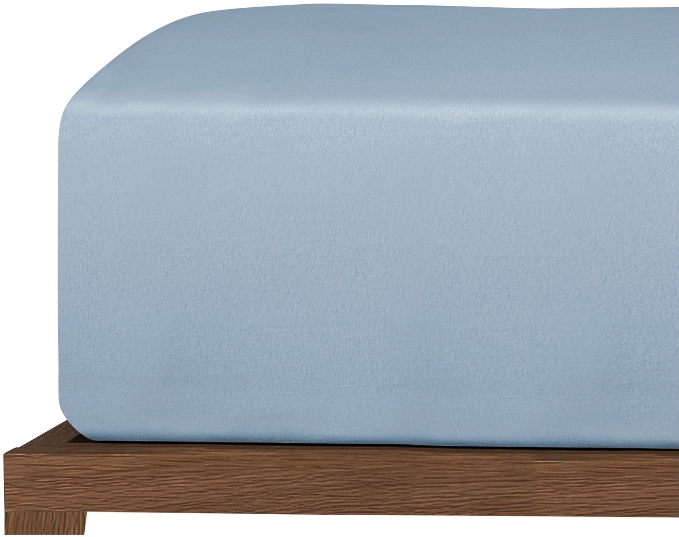uncover by SCHIESSER Spannbettlaken New Jersey aus 100% Baumwolle, Jersey, Gummizug: rundum, (1 Stück), Made in Green