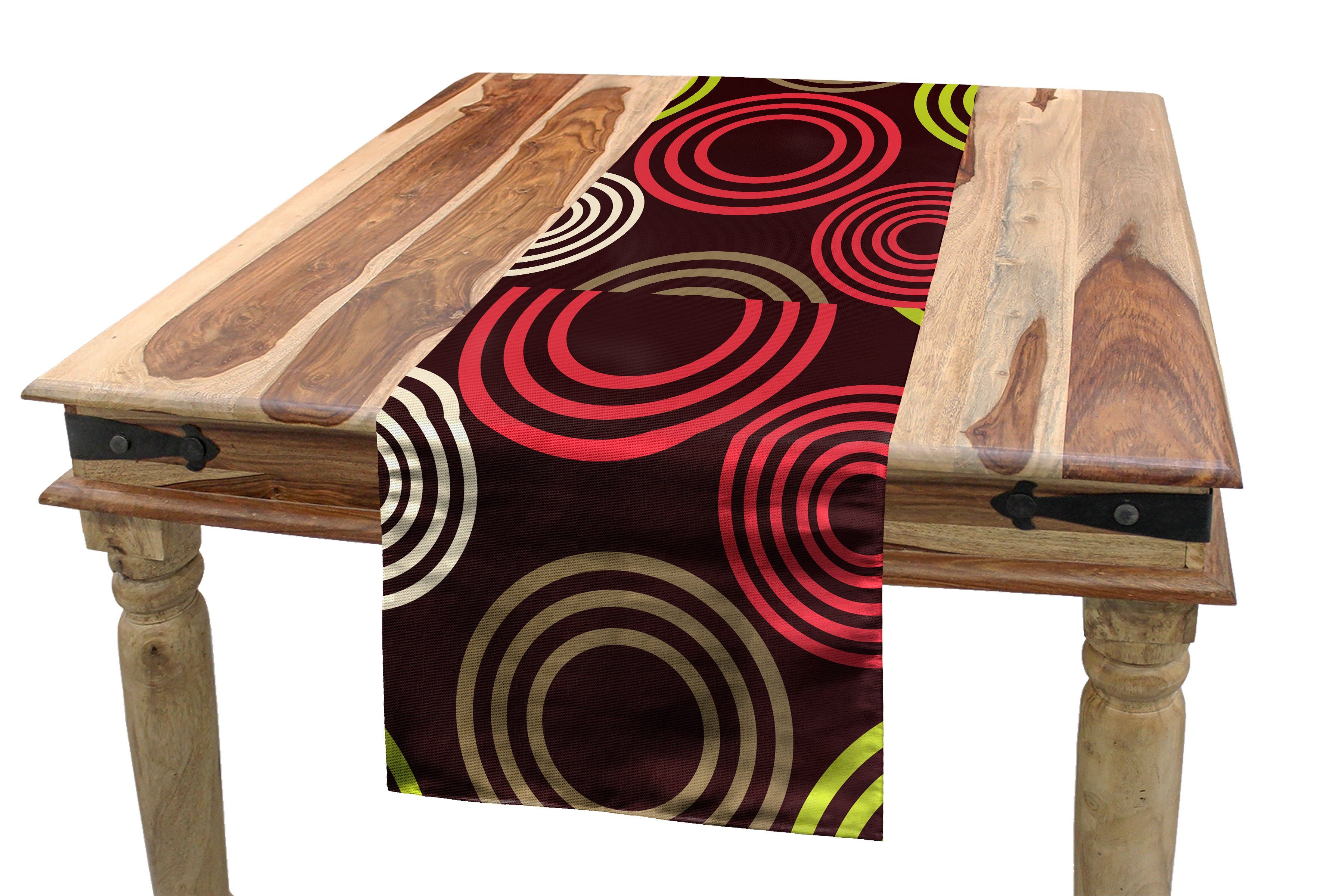 Küche Rechteckiger Esszimmer Dekorativer Tischläufer Funky Abakuhaus Vortex-Linien Geometrisch Tischläufer,