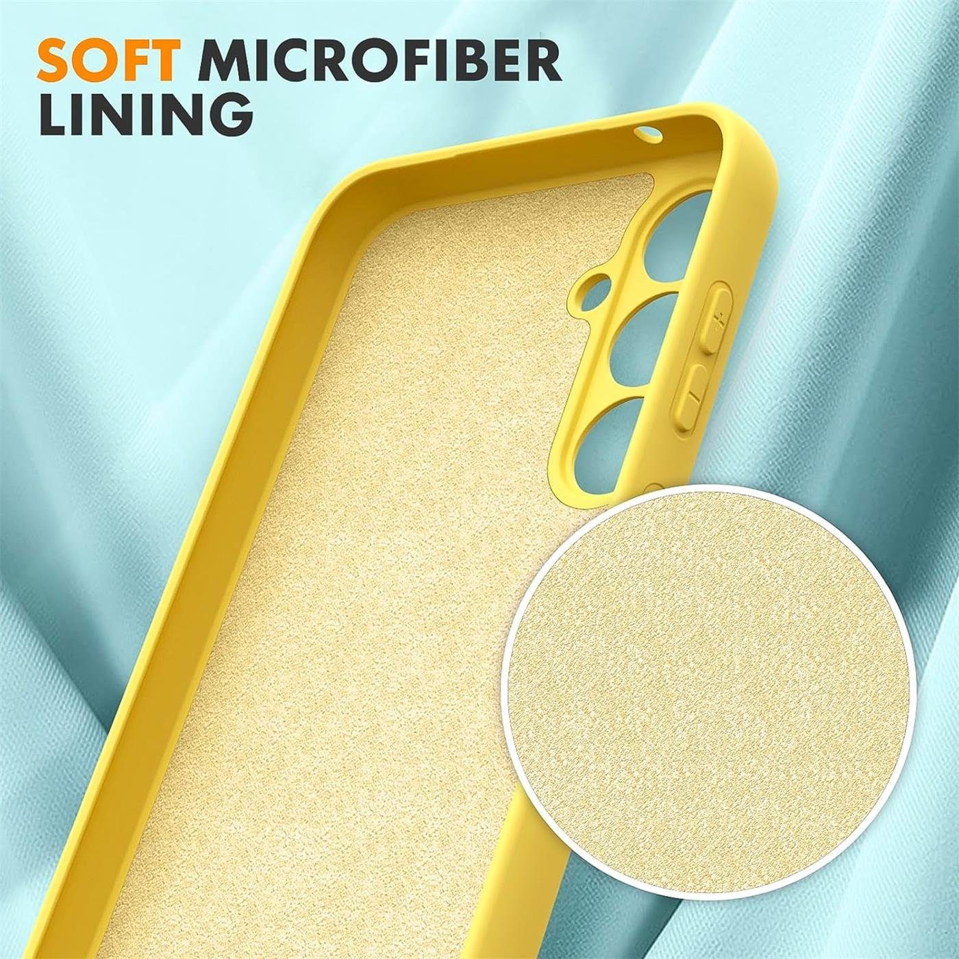 CoolGadget Handyhülle Silikon Case für das Samsung Galaxy A54 5G Slim TPU Cover 6,4 Zoll, Weiche Schutz Hülle mit Innen Fleece aus Stoff Handy Tasche – Bild 4 von 5