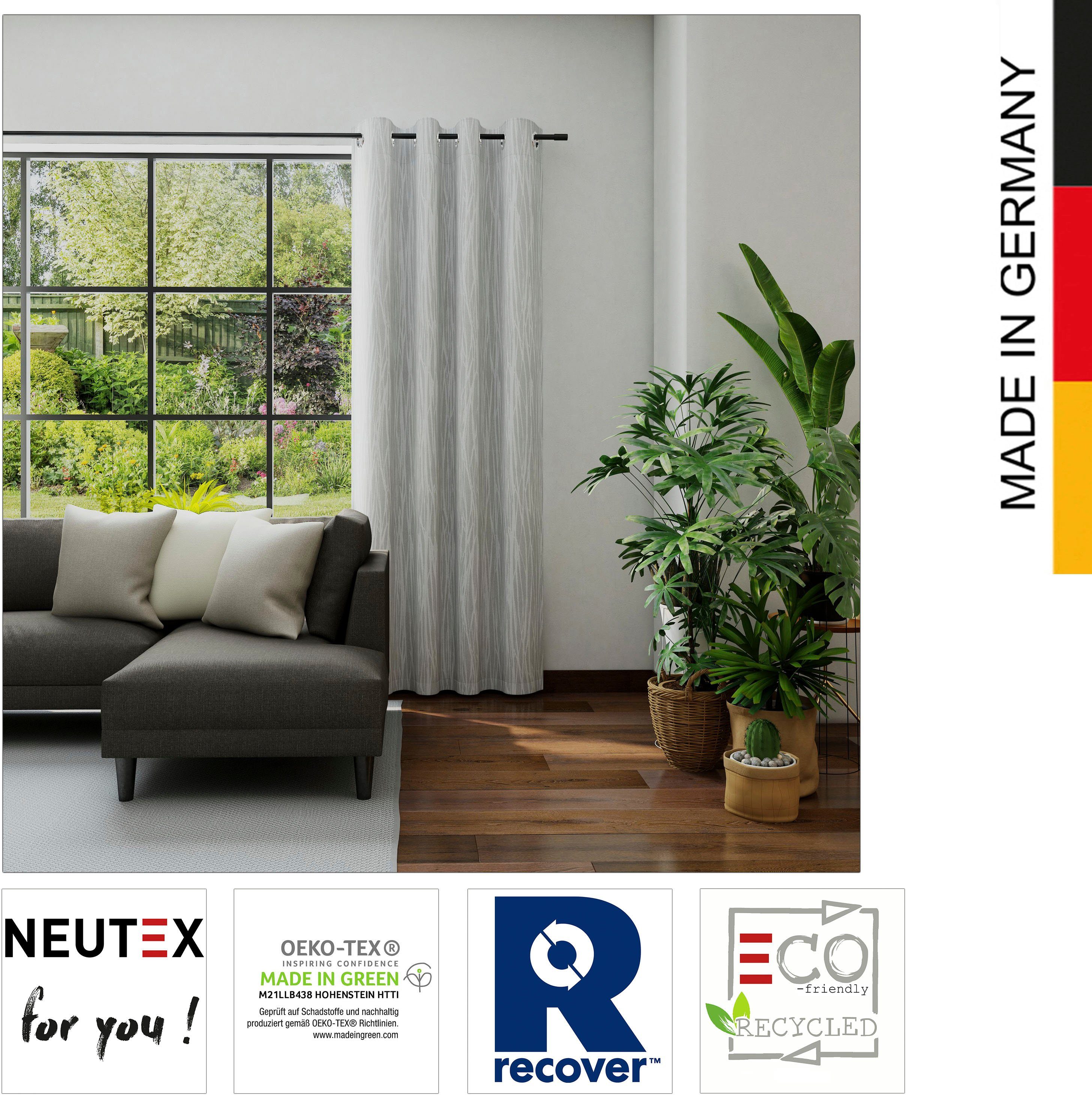 Nachhaltig Vorhang St), David blickdicht, silbergrau Eco, Ösen (1 for Neutex you!,