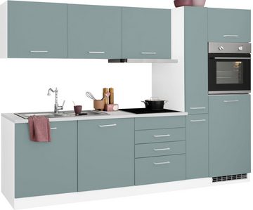 HELD MÖBEL Küchenzeile Visby, mit E-Geräten, Breite 270 cm inkl. Kühlschrank
