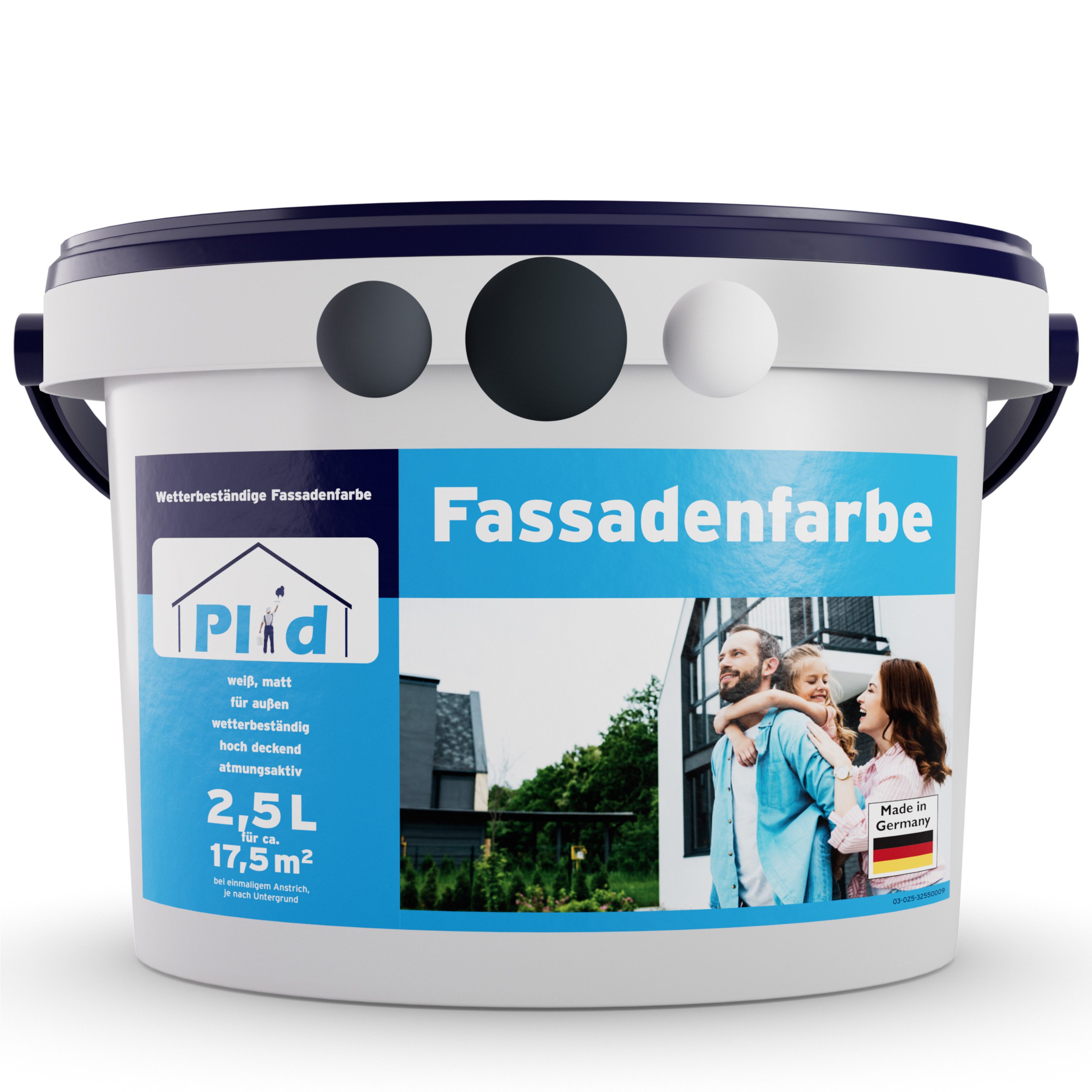 plid Fassadenfarbe Farbe für Fassaden Außen Wetter & UV-beständig / Hochwertig, Schnelltrocknend
