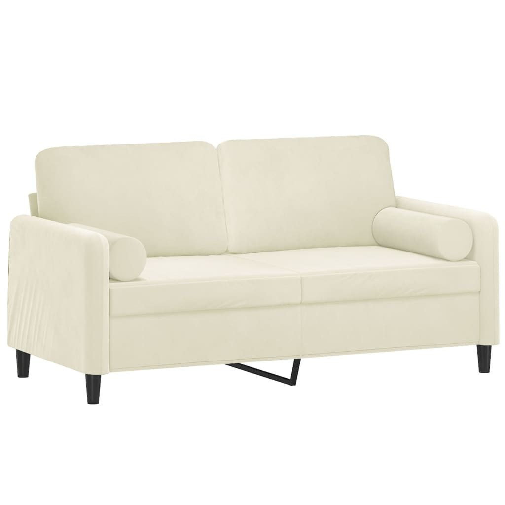 vidaXL Sofa 2-Sitzer-Sofa mit Zierkissen Creme günstig online kaufen