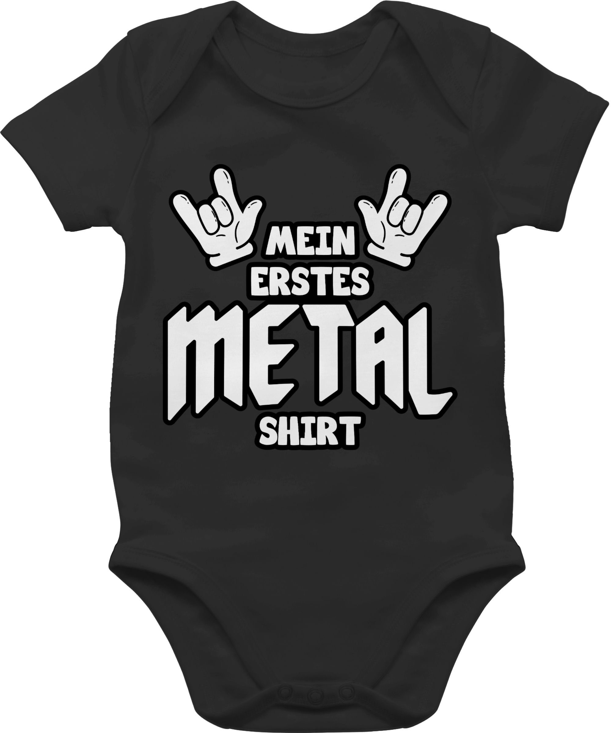 Shirtracer Shirtbody Mein erstes Metal Shirt Comic Sprüche Baby 1 Schwarz