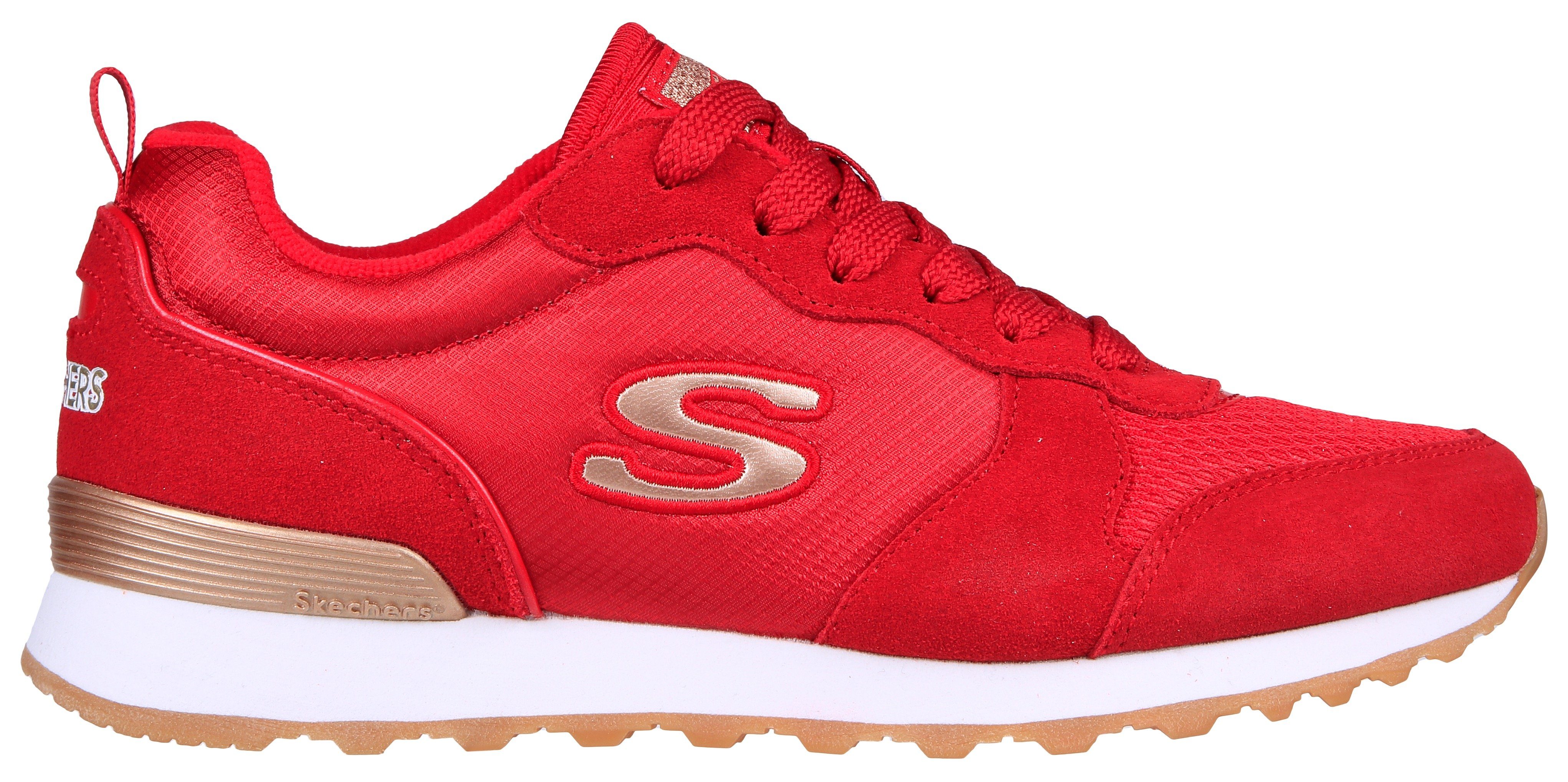 Skechers OG 85 - GOLDN GURL Sneaker Schnürschuh, Original-Retro-Jogginschuh mit Air-Cooled Memory Foam®