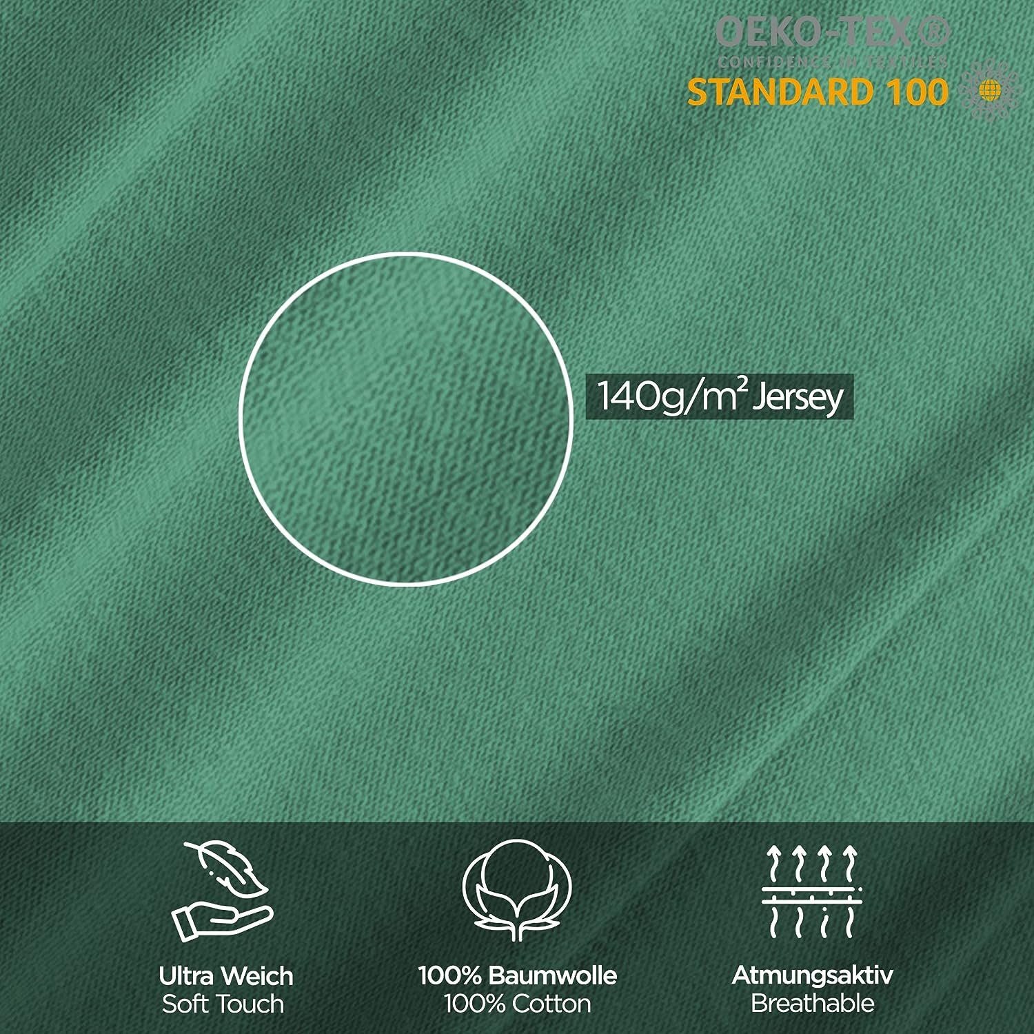 livessa Bettbezug Bettbezug Baumwolle Jersey Bettwäsche Allergiker Reißverschluss, (1 St), 100% Baumwolle Single-Jersey 140 g/m² weich & atmungsaktiv – Bild 3 von 5