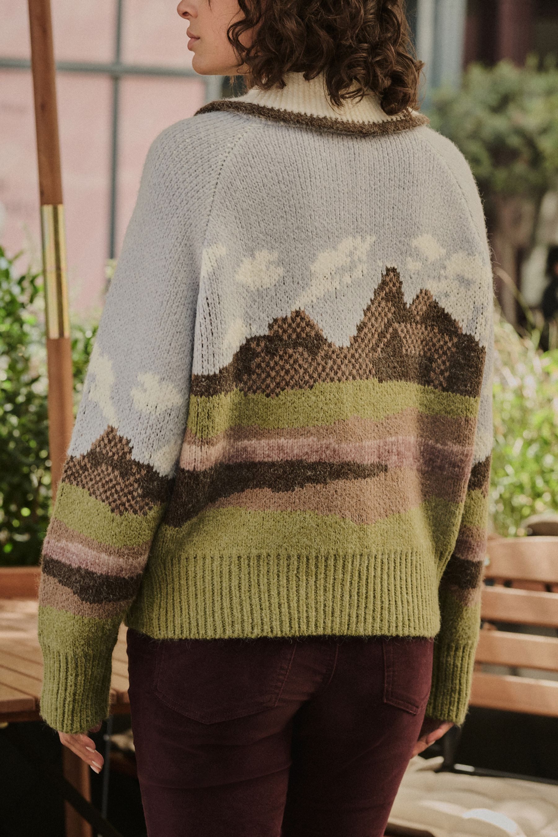 Next Strickjacke Strickjacke mit Reißverschluss, Landschaftsszene (1-tlg) günstig online kaufen