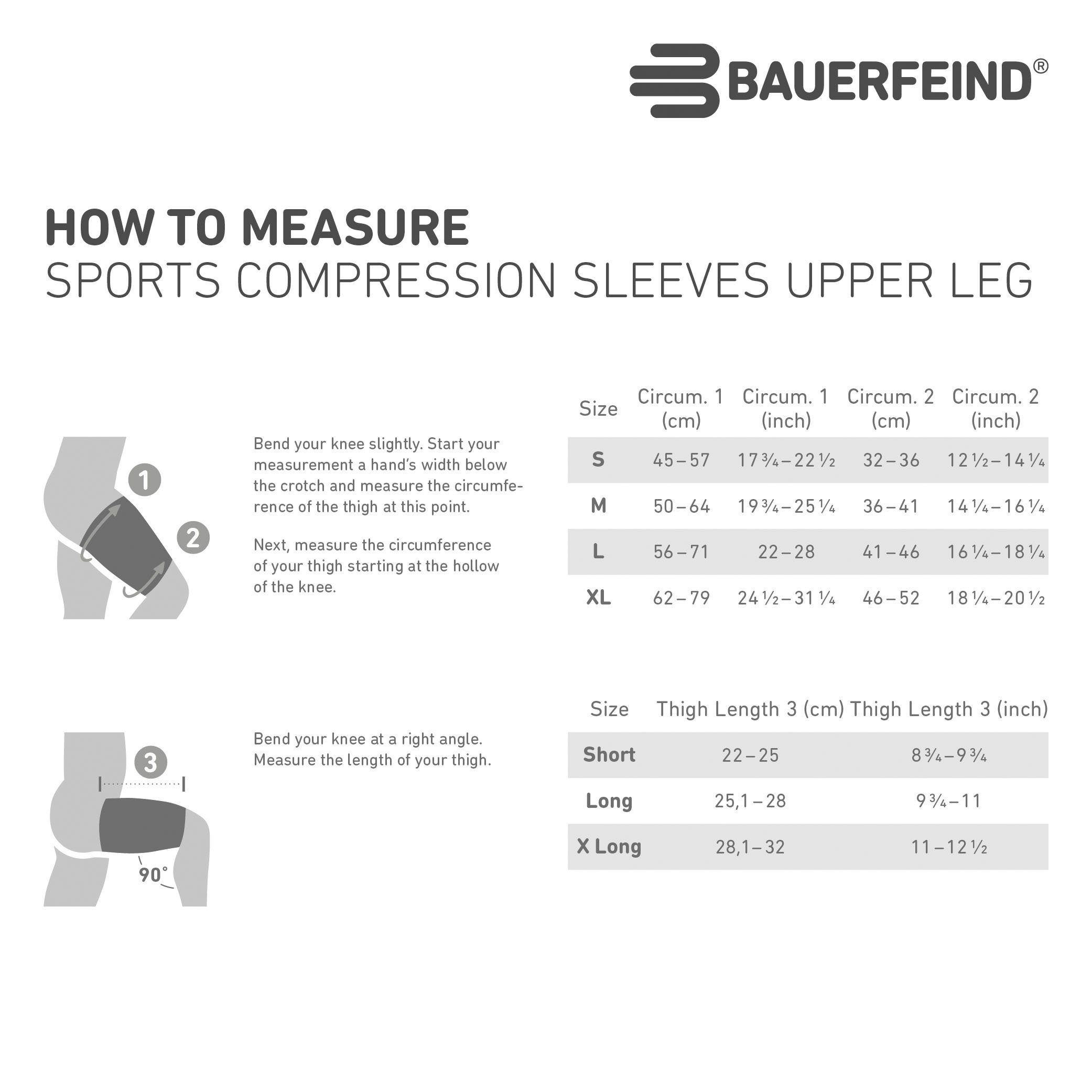 mit Bauerfeind Leg, Bandage Kompression Upper Sleeves Compression schwarz/limette