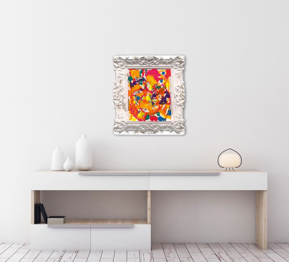 ArtUniverse Gemälde Leinwandbild Barock en vogue bunt 38x43 cm, Abstrakt