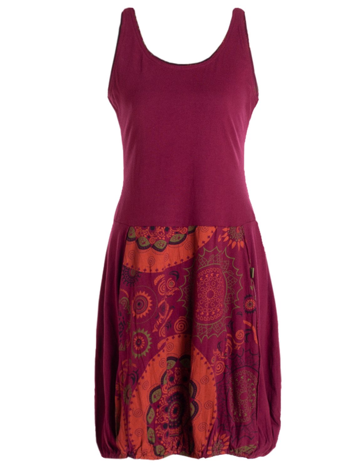 Vishes Ballonkleid Damen mittellanges Kleid Baumwolle günstig online kaufen