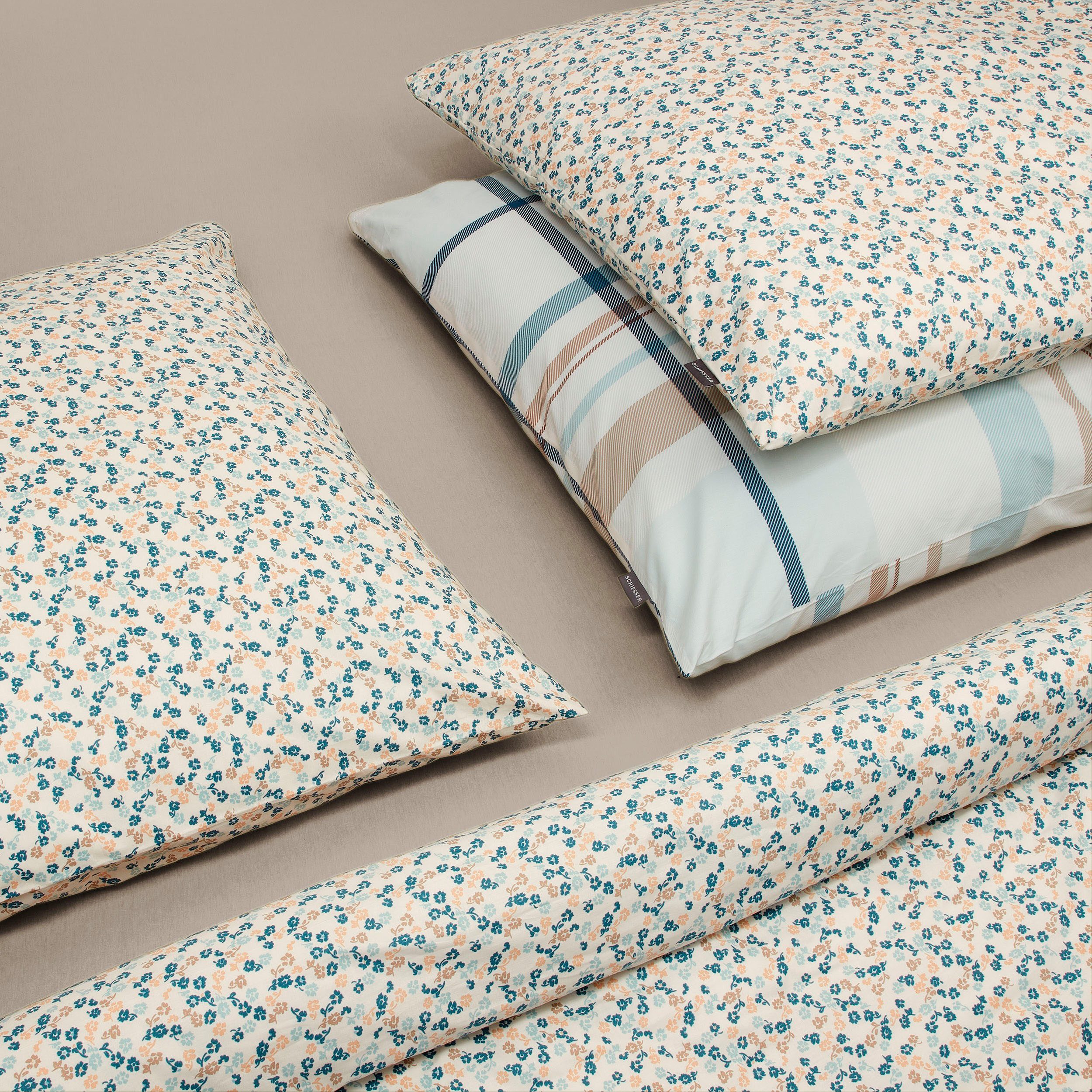 Schiesser Bettwäsche Ezra aus weicher Baumwolle und einem wunderschönen Karo, Renforcé, 2 teilig, MADE IN GREEN by OEKO-TEX®-zertifiziert