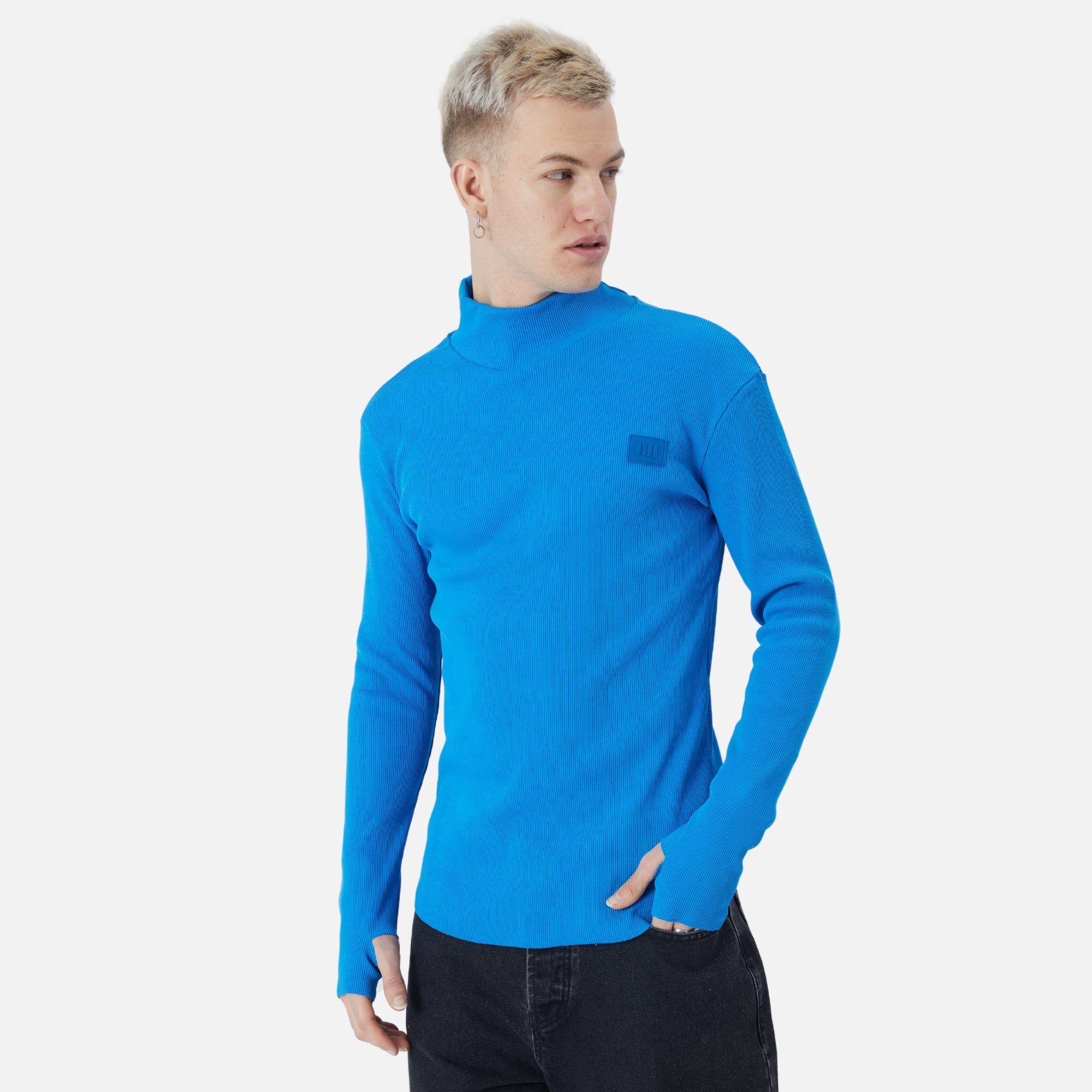 COFI Casuals Sweatshirt Herren Blau Regular Pullover Sweatshirt Rundhals Fit