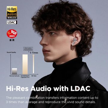 Soundpeats Immersives Hörerlebnis In-Ear-Kopfhörer (Hi-Res Audio-Zertifizierung. Jedes Detail Ihrer Lieblingssongs wird mit beeindruckender Klarheit wiedergegeben., Ultimatives Audioerlebnis: Hochauflösender Klang Kristallklare Anrufe)