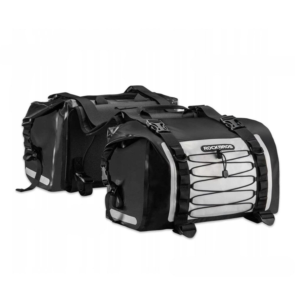 ROCKBROS Satteltasche Motorradtasche Gepäcktasche Seitentasche (Spar-Set, 1-tlg., 48x24x33 cm wasserdicht), wasserdicht, 60 l, faltbar, reflektierend