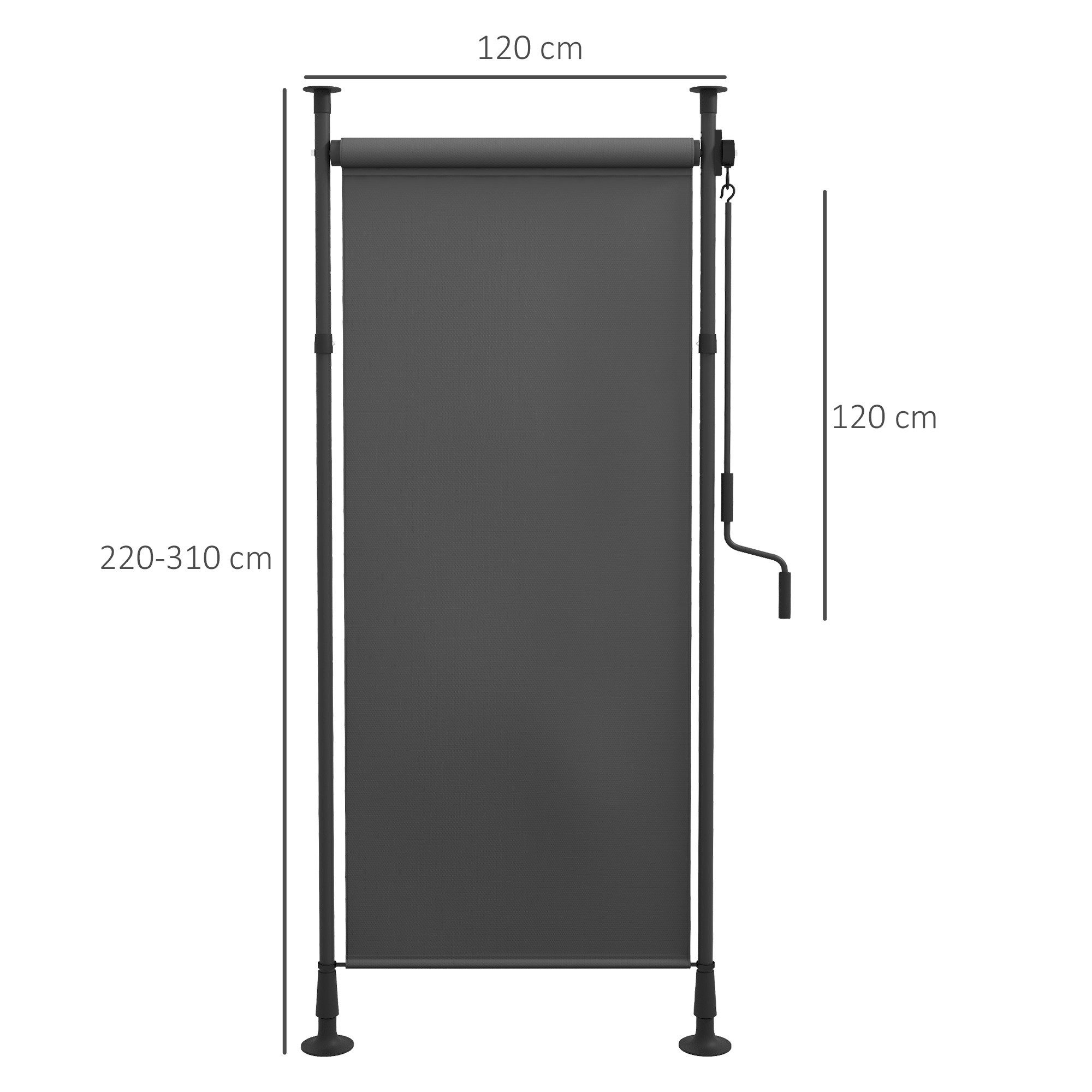 MC Star Senkrechtmarkise Sonnenschutz Balkonrollo 120x220-310cm günstig online kaufen