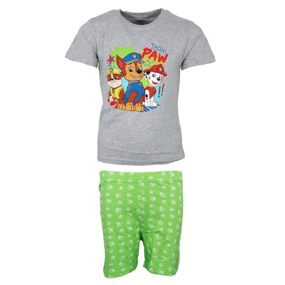 Schlafanzug Paw Patrol Kinder Jungen kurzarm Pyjama Shirt Shorts