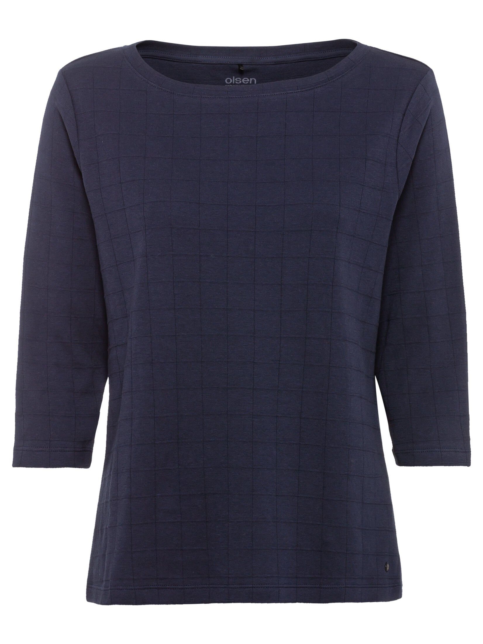 Olsen Rundhalsshirt (1-tlg) mit Karomuster