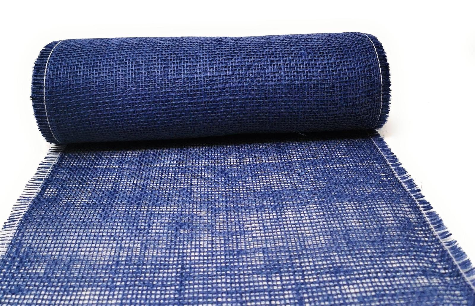 jb Tischläufer Juteband in verschiedenen Farben Breite 30 cm Länge 10 Meter (1-tlg), Gewebt, Einfarbig Blau