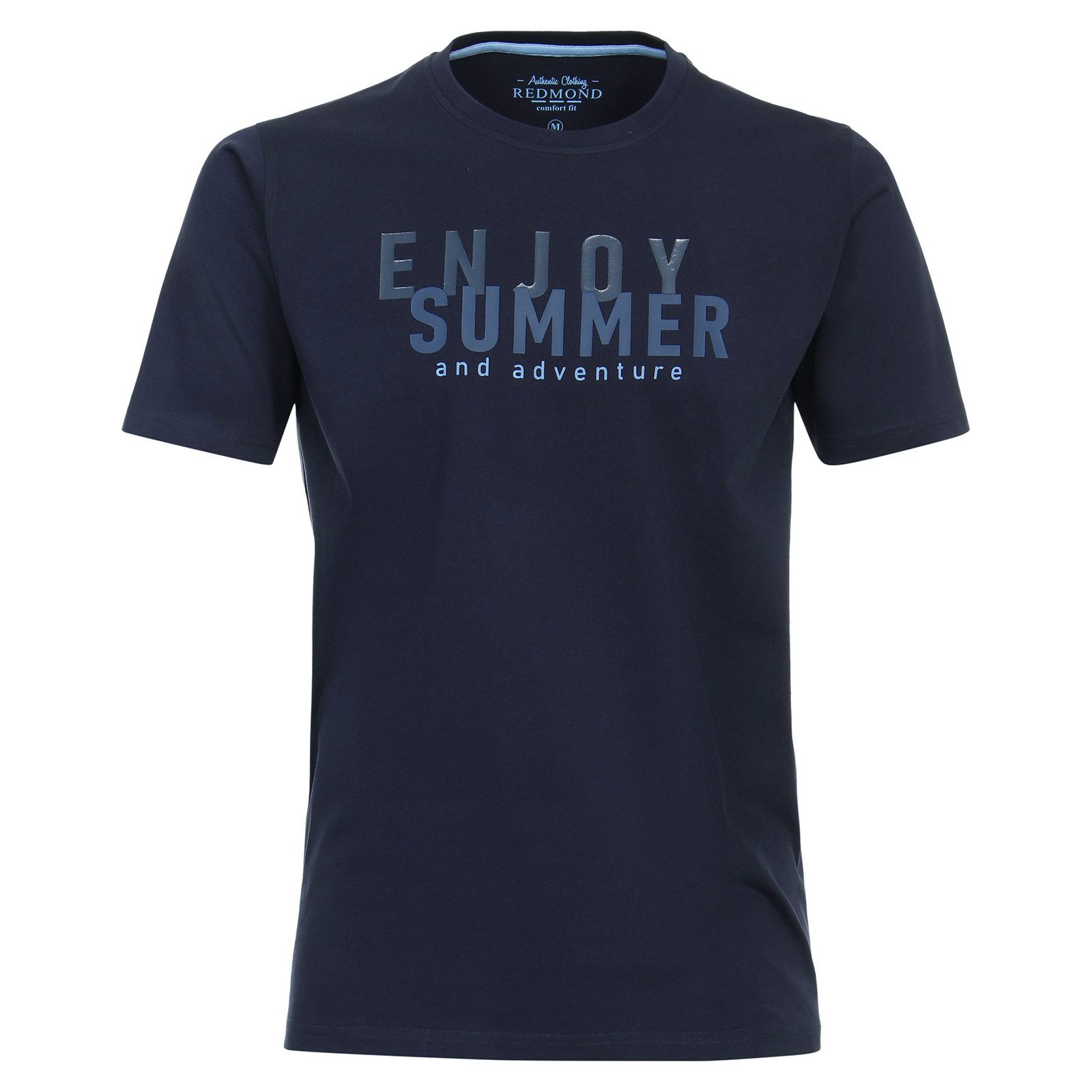 Redmond Rundhalsshirt Redmond T-Shirt XXL navy Frontprint Summer