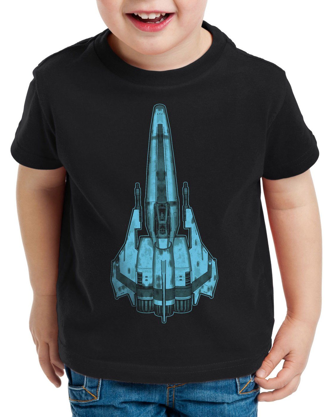 style3 Print-Shirt Kinder T-Shirt Viper Top View galactica abfangjäger