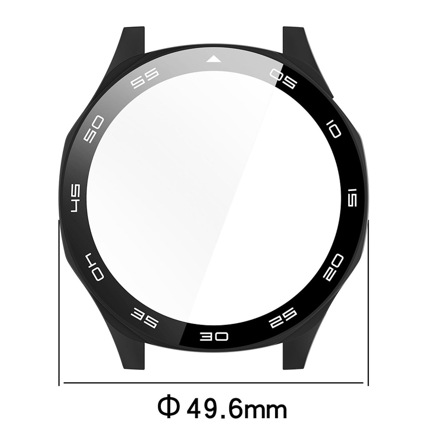 Wigento Smartwatch-Hülle Für Huawei Watch GT 5 46mm Kunststoff Hülle + H9 Hart Glas Schwarz, Schutzhülle aus PC + Hart Glas für Rundumschutz