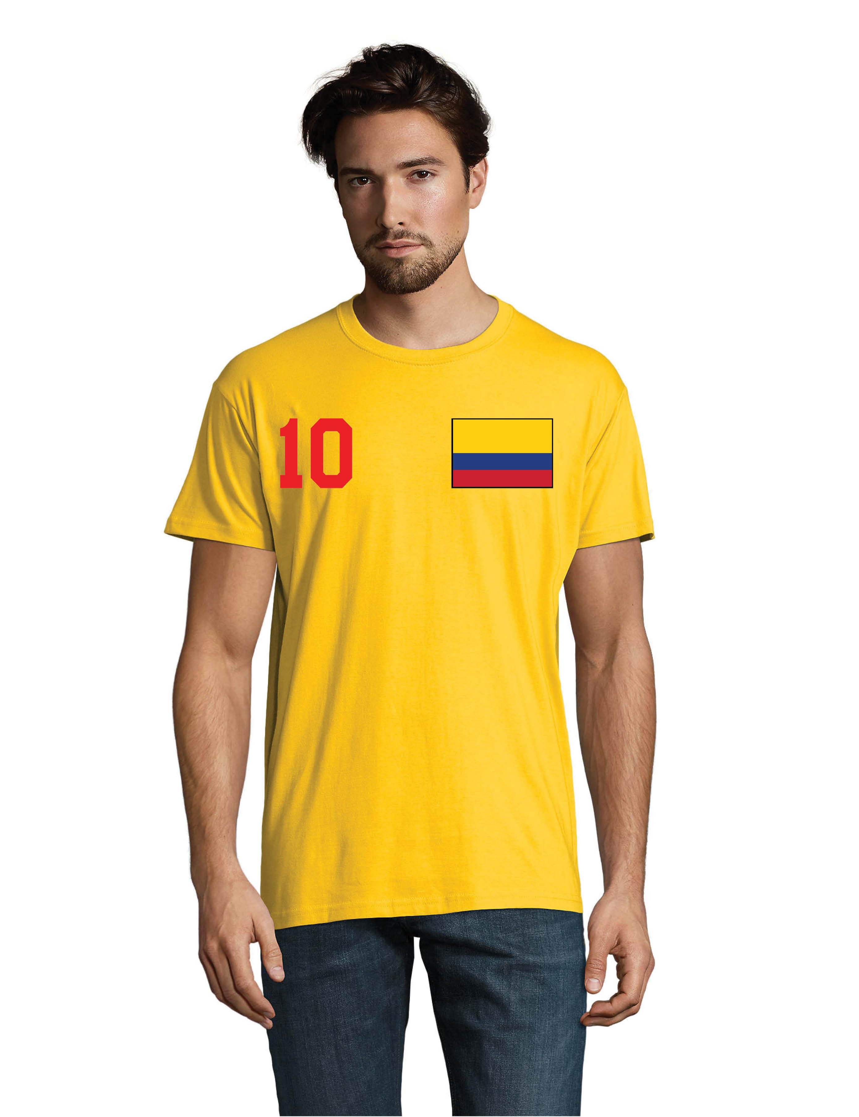 Youth Designz Print-Shirt "Kolumbien" Herren T-Shirt mit Fußball Print Geschenk Statement Männer mit stylischen sportlichen Aufdruck für Männer