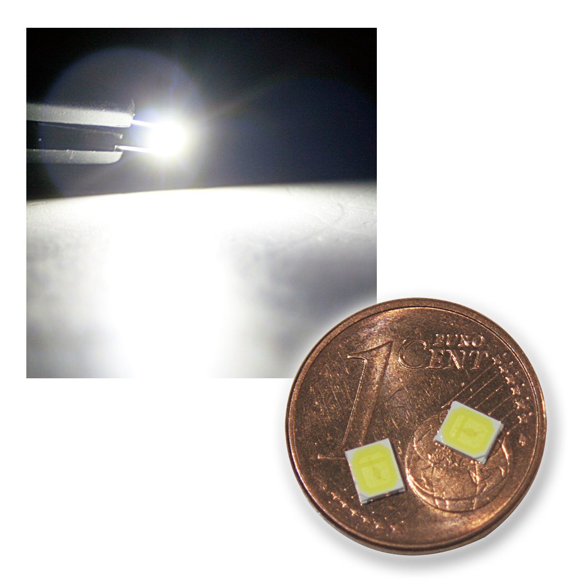 world-trading-net Modellbausatz 100 SMD LEDs 2835 kalt-weiß, 20-22lm, 6000K, 60mA