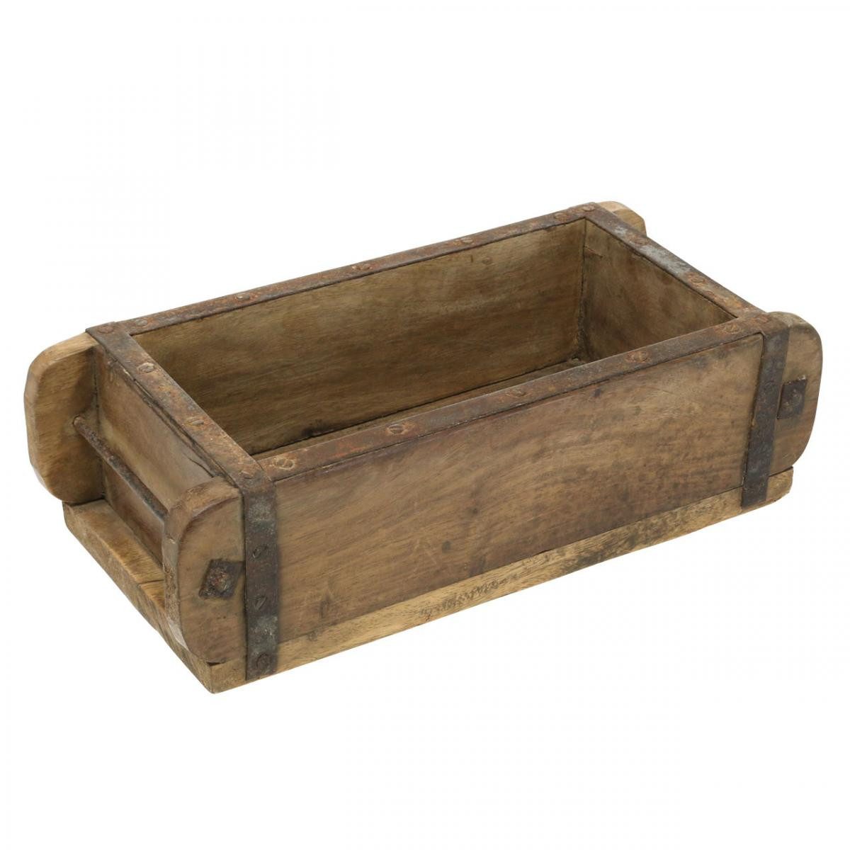 Dekokorb Vintage Holzdeko Ziegelform Braun Rost 31×14,5×9cm