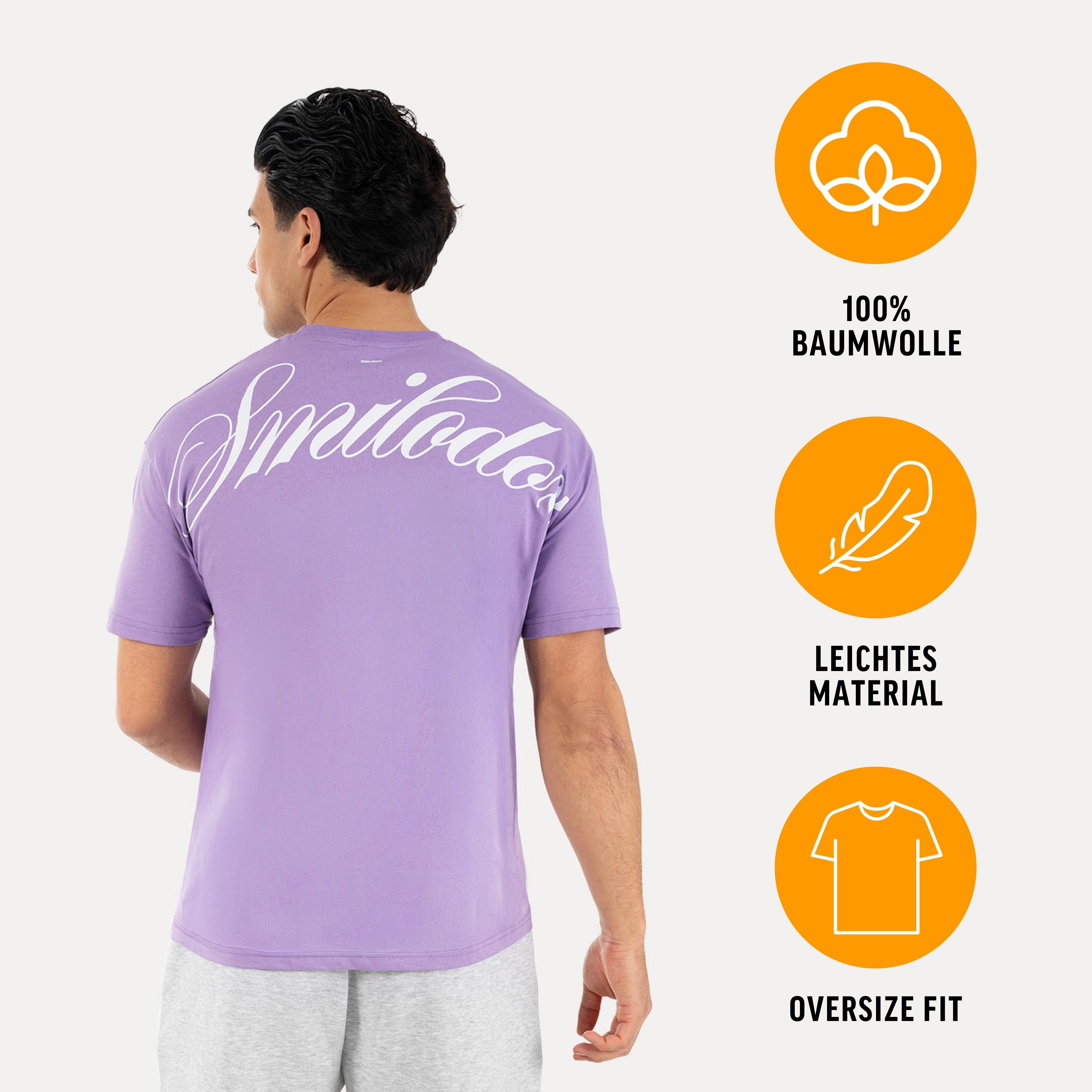 Smilodox T-Shirt Feyd, Oberteil, Unisex Oversize Shirt mit Backprint & Logo Backprint, Frontlogo, Rundhals, Baumwolle, Streetwear