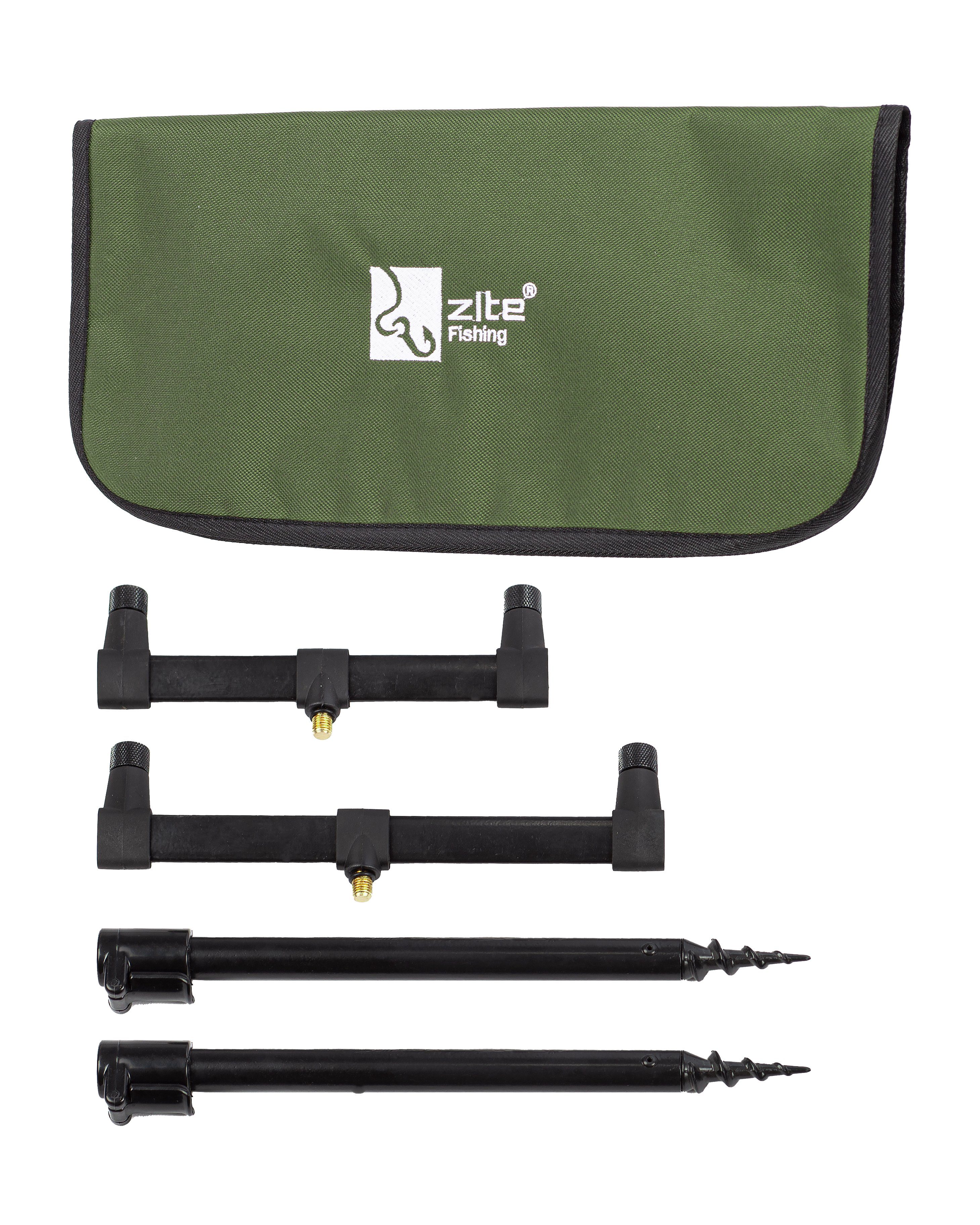 Rutenhalter Teleskop-Rutenauflagen Set mit Buzzer-Bar 30-50 cm kleiner & flexibler