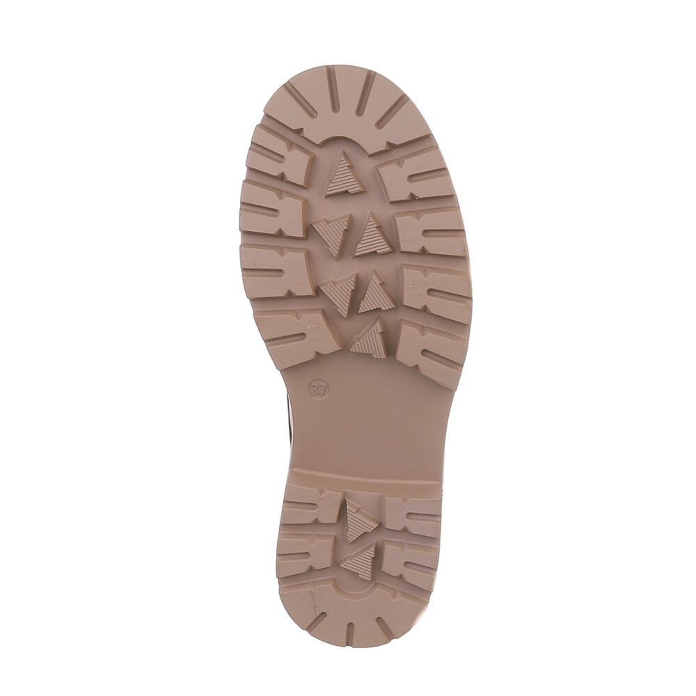 Ital-Design Damen Freizeit Plateaustiefelette (87531868) Blockabsatz Stiefeletten in Hellbraun – Bild 3 von 5