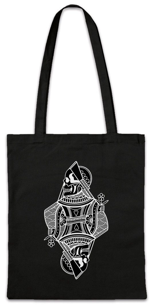 Urban Backwoods Beuteltasche Queen Of Skulls I Stofftasche Tattoo Oldschool Skull Schädel Poker (1-tlg), Card Karte Kartenspiel Casino