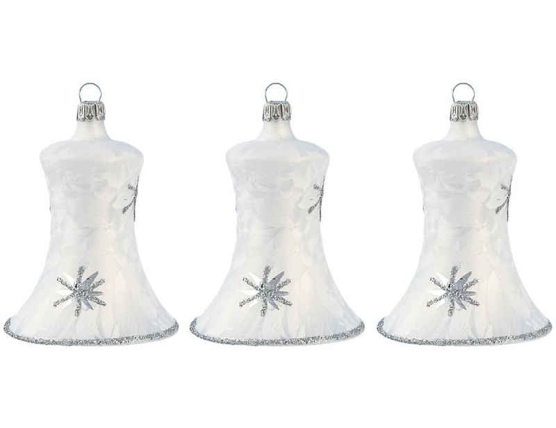 Thüringer Glasdesign Weihnachtsbaumkugel »"Glocken Set" 5 cm (3 Stück) - Christbaumschmuck aus Glas - Made in Germany« (3 Stück), Mundgeblasen