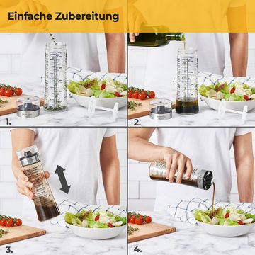 SILBERTHAL Dressing Shaker 500ml, Glas, Salatsaucen Behälter mit integrierter Skala, perfekt zum Mitnehmen